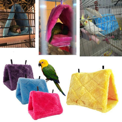 Pet Bird Parrot Parakeet Budgie Warm Hammock Cage Hut Tent Bed Hanging Cave - Dark Grey