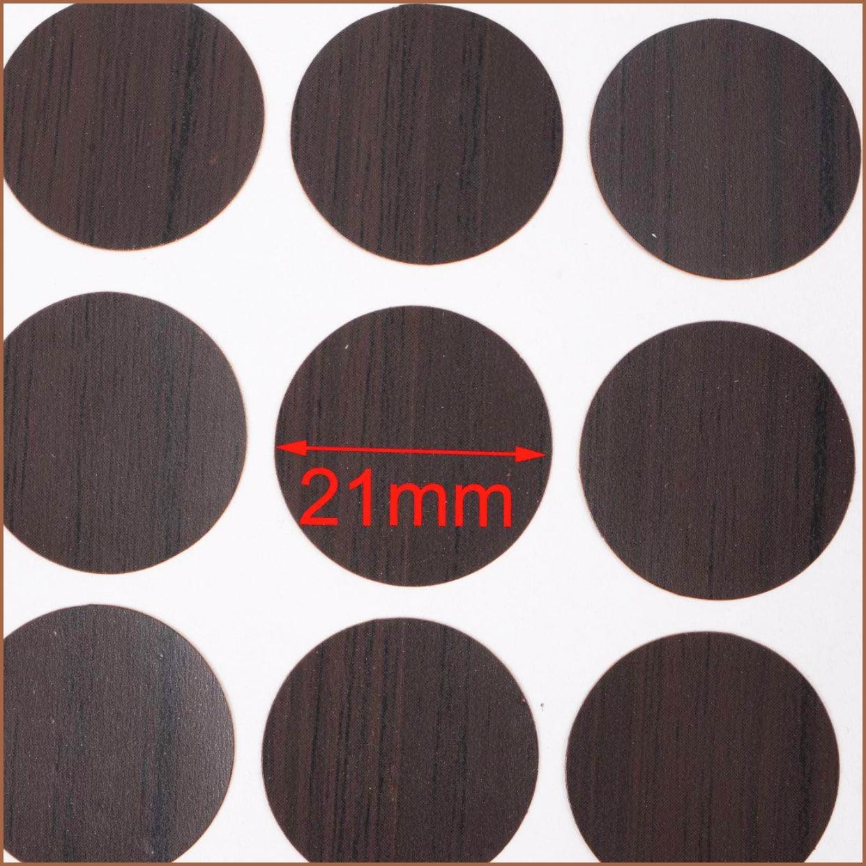 54 X Self Adhesive Decorative Screw Cover Caps Holes Cams Furniture Kitchen 20mm - PC 107