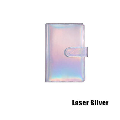 A6 Pu Leather Binder Pockets Cash Envelope Planner Notebooks - Laser Purple