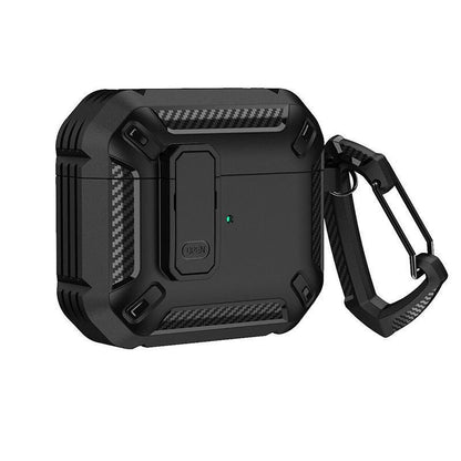 For Apple AirPods 3/Pro Case Armor Earphone Heavy Duty Shockproof Cover - Black&Blue For Airpods 3