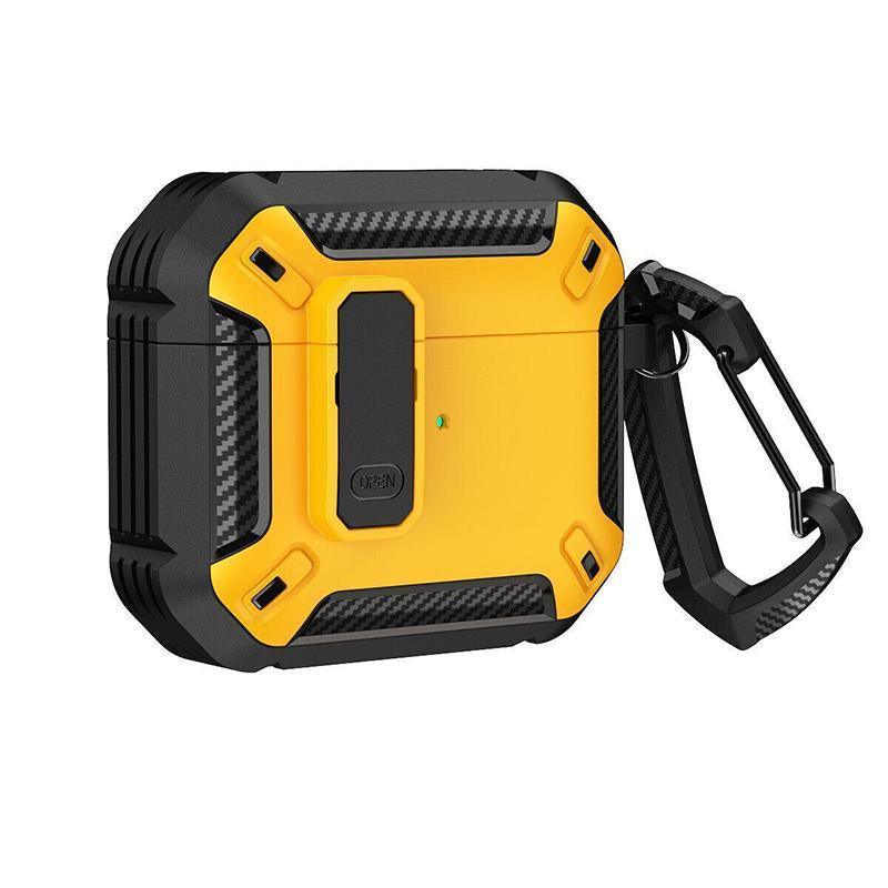 For Apple AirPods 3/Pro Case Armor Earphone Heavy Duty Shockproof Cover - Black&Green For Airpods 3