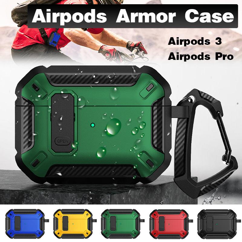 For Apple AirPods 3/Pro Case Armor Earphone Heavy Duty Shockproof Cover - Black&Yellow For Airpods 3