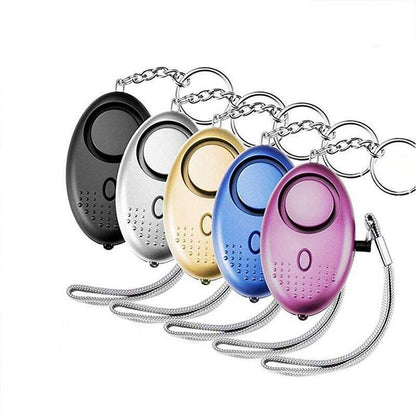 140DB Personal Alarm Keychain with LED Light for Emergency Alert and Assistance - Black