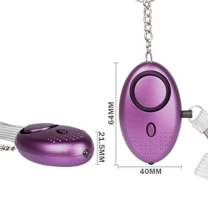 140DB Personal Alarm Keychain with LED Light for Emergency Alert and Assistance - Blue