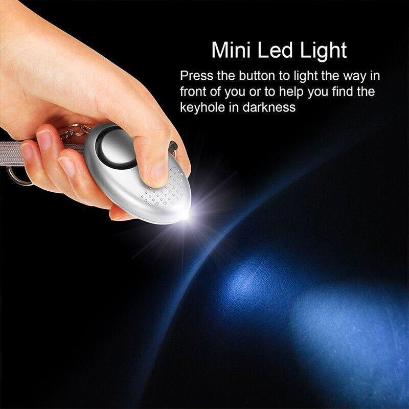 140DB Personal Alarm Keychain with LED Light for Emergency Alert and Assistance - Blue