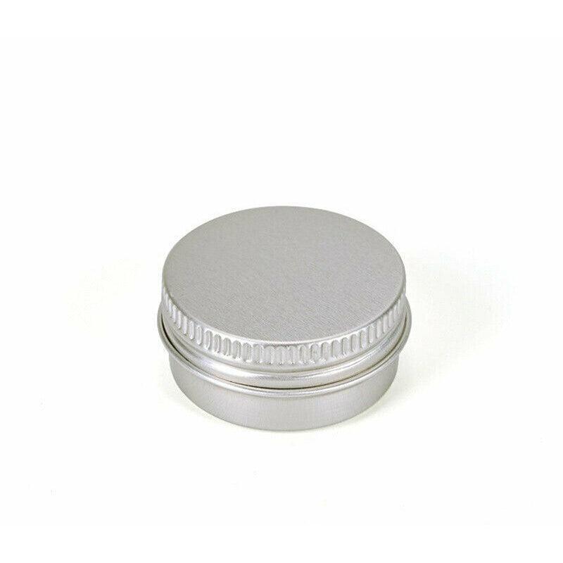 50Pcs Durable Silver Aluminum Cosmetic Pot Lip Balm Jar Containers Empty Tin - 15ML
