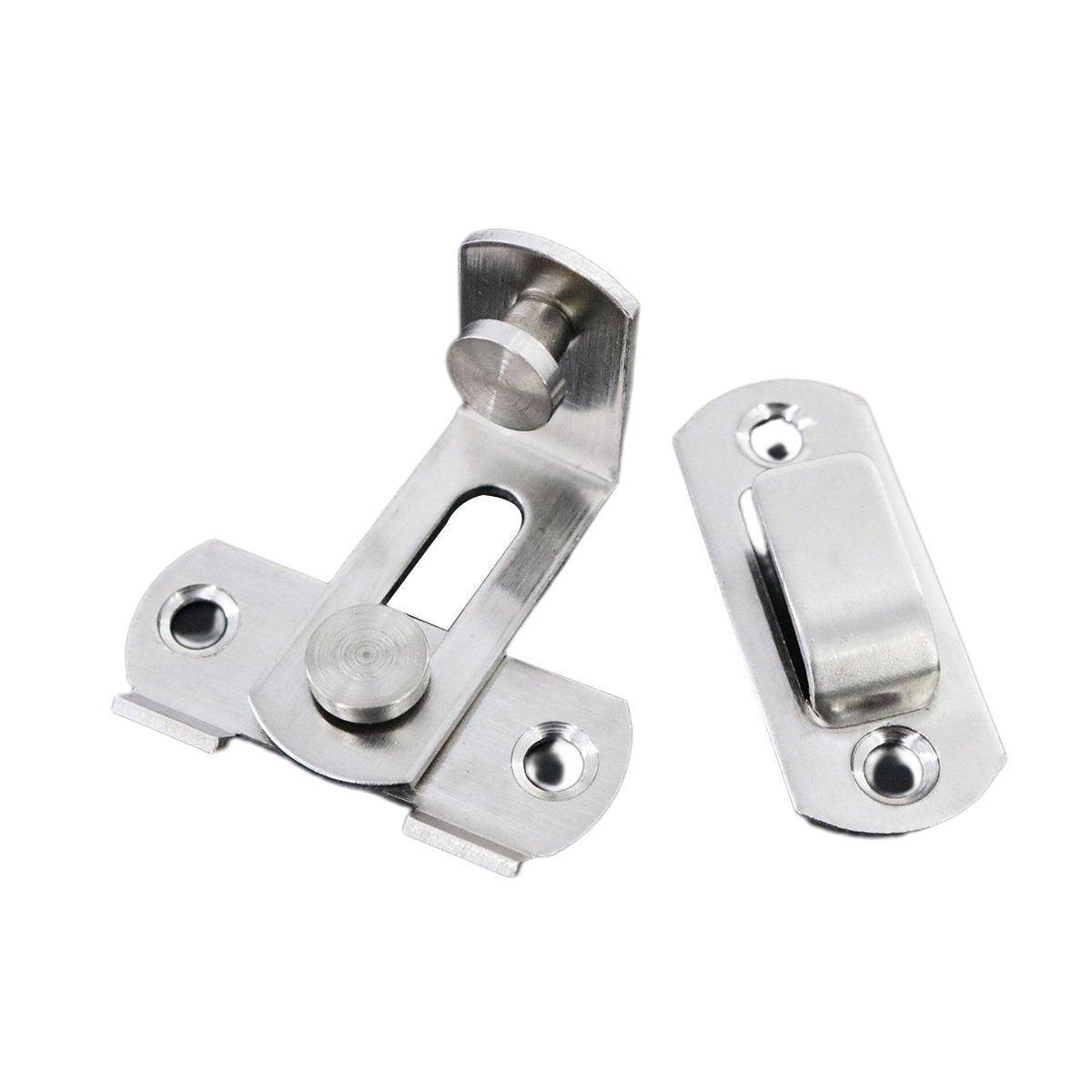 2 Sets 90 Degree Sliding Door Latch Lock Catch Kit for Home Use - Right-Angle-Black-S