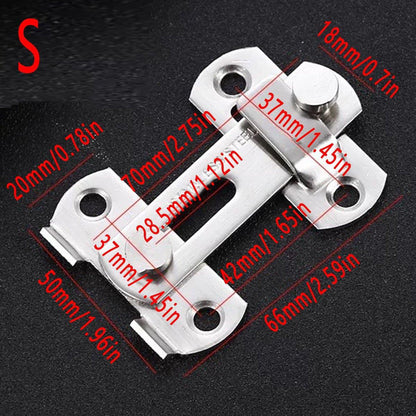 2 Sets 90 Degree Sliding Door Latch Lock Catch Kit for Home Use - Right-Angle-Silver-L