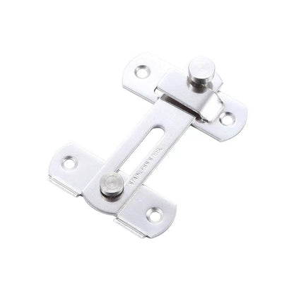 2 Sets 90 Degree Sliding Door Latch Lock Catch Kit for Home Use - Right-Angle-Silver-L