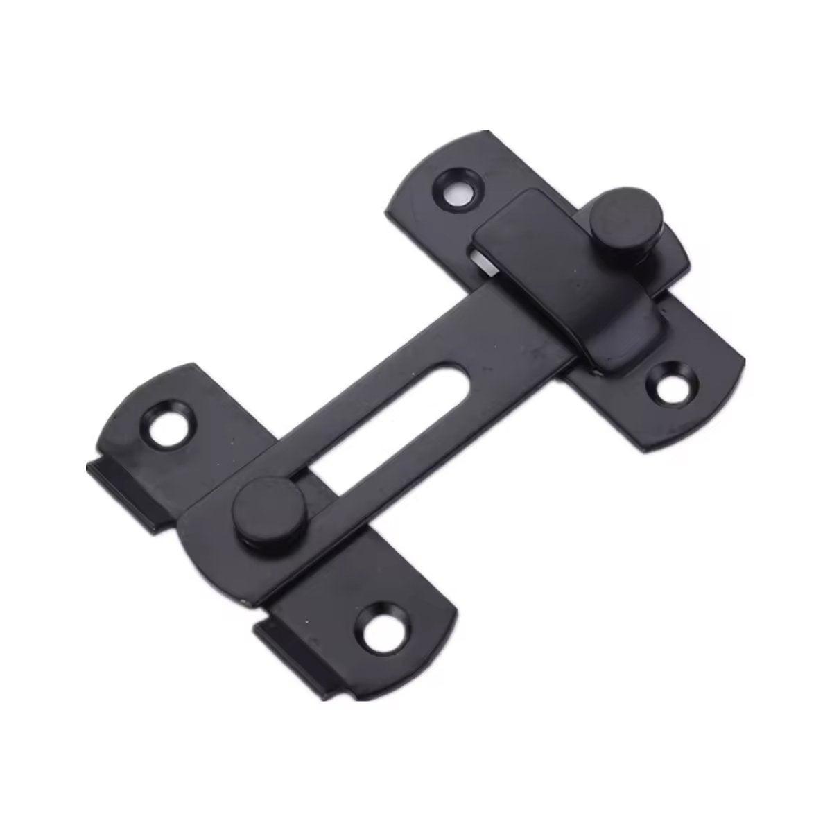 2 Sets 90 Degree Sliding Door Latch Lock Catch Kit for Home Use - Right-Angle-Silver-L
