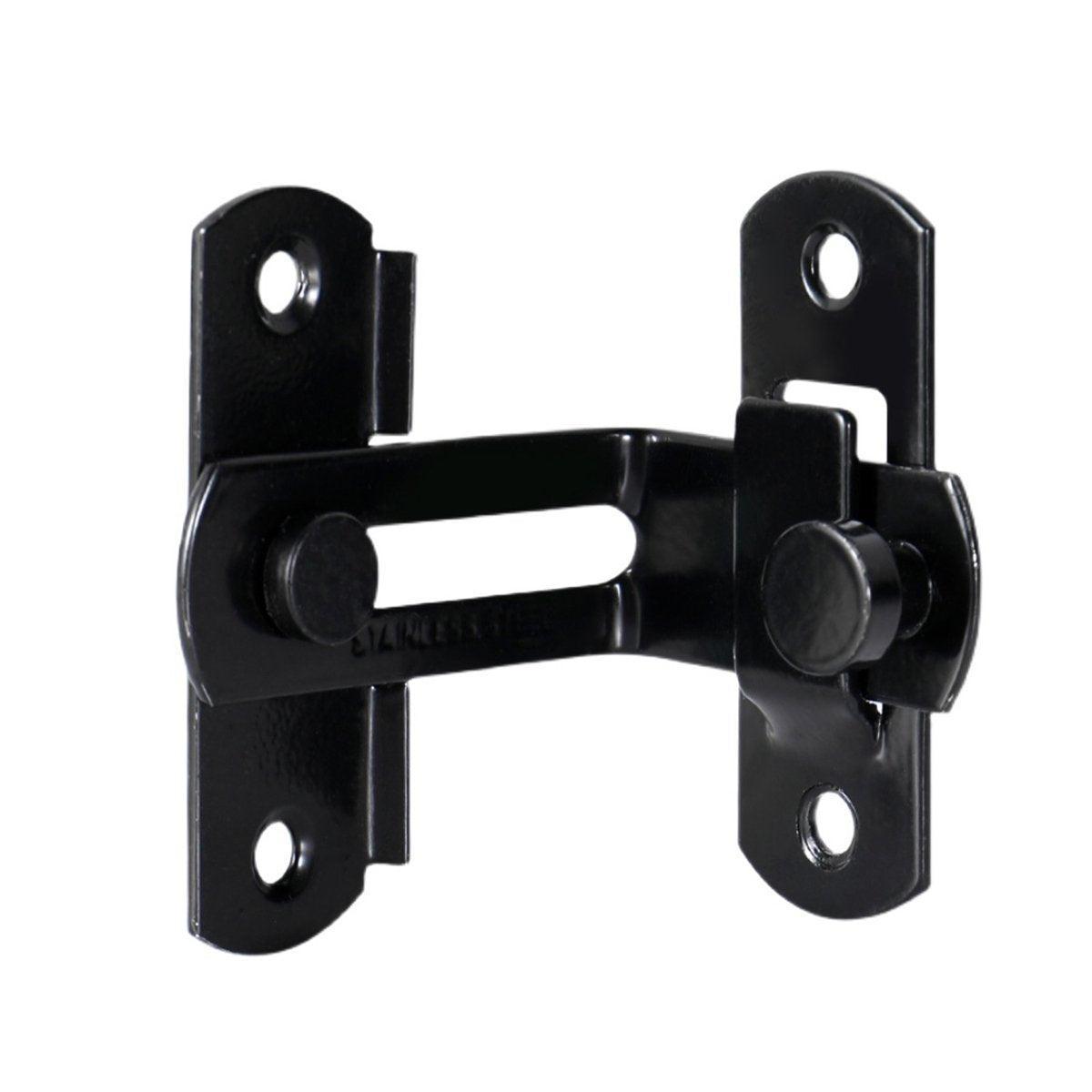 2 Sets 90 Degree Sliding Door Latch Lock Catch Kit for Home Use - Right-Angle-Silver-L