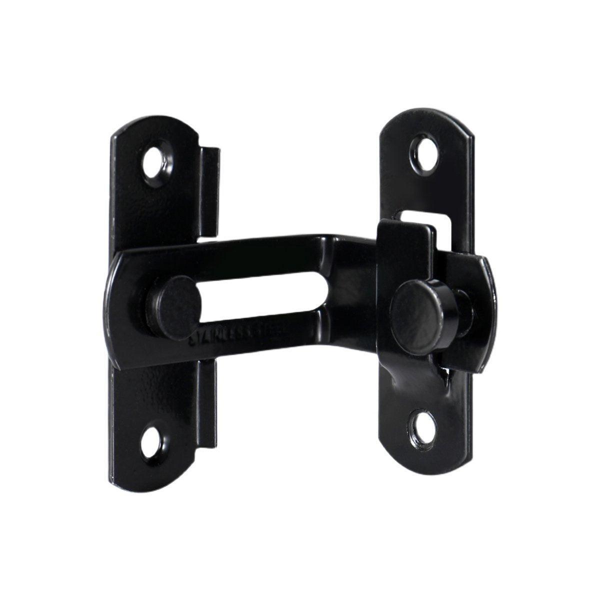 2 Sets 90 Degree Sliding Door Latch Lock Catch Kit for Home Use - Right-Angle-Silver-S