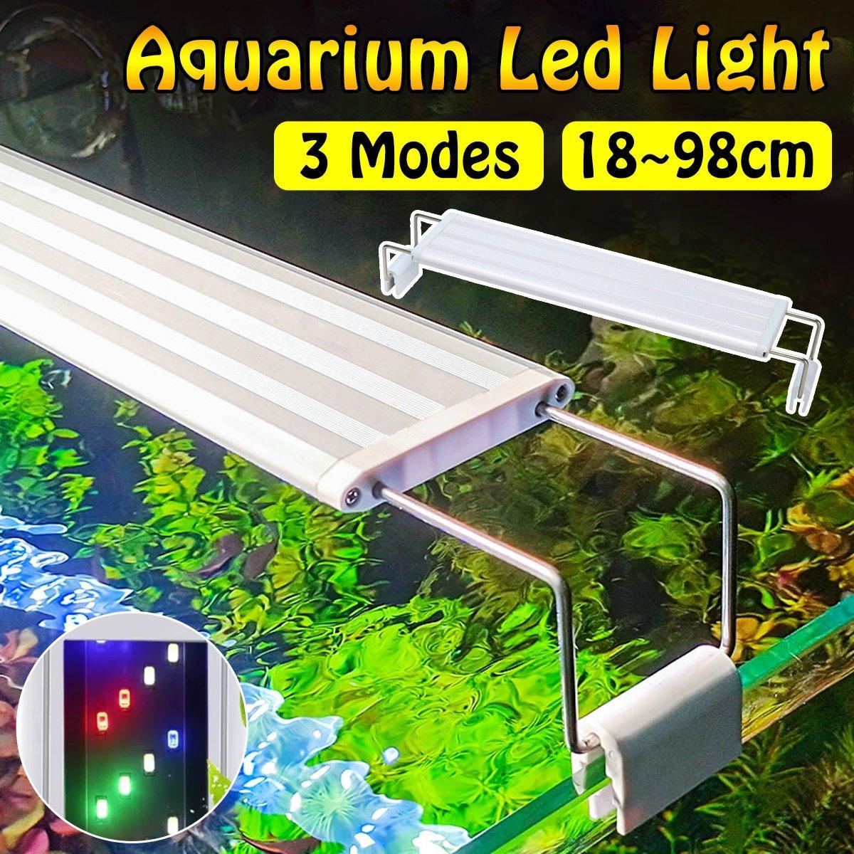 LED Colour Changing Aquarium Light Fish Tank Water Bracket Lamp Clip - 48cm