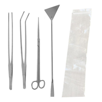 Stainless Steel Aquarium Tool Set Tweezers Scissors Spatula Kit 4 5 6PCS - 4PCS Tool + Bag