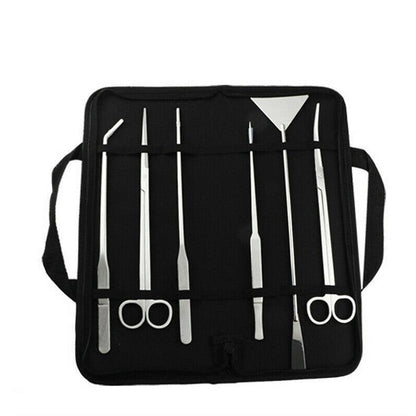 Stainless Steel Aquarium Tool Set Tweezers Scissors Spatula Kit 4 5 6PCS - Curved Scissors