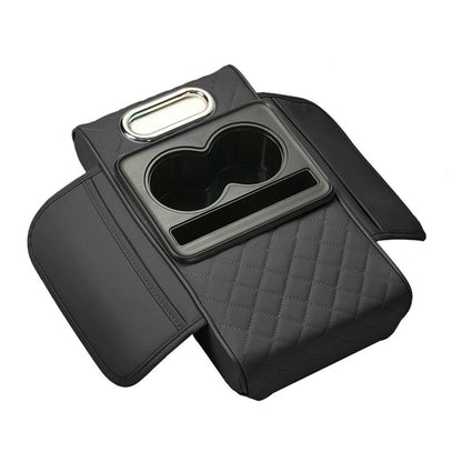 Car Armrest Pad Central Console Storage Box Lift Cushion Rest Support Organizer - Black Red