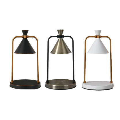 Retro Aromatherapy Table Lamp Dimmable Metal Scented Wax Lamp for Bedroom - Copper