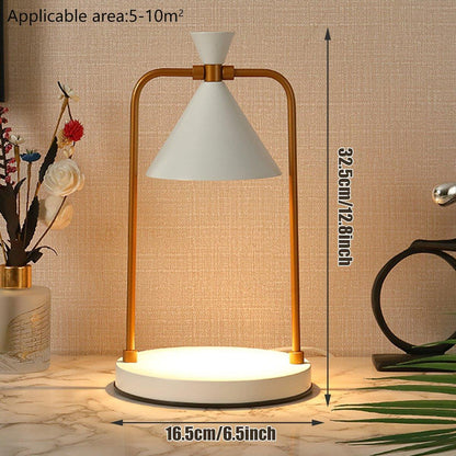 Retro Aromatherapy Table Lamp Dimmable Metal Scented Wax Lamp for Bedroom - Copper