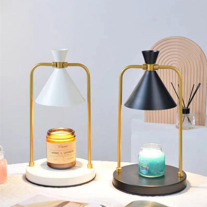 Retro Aromatherapy Table Lamp Dimmable Metal Scented Wax Lamp for Bedroom - Copper