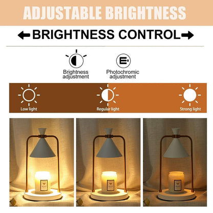 Retro Aromatherapy Table Lamp Dimmable Metal Scented Wax Lamp for Bedroom - White