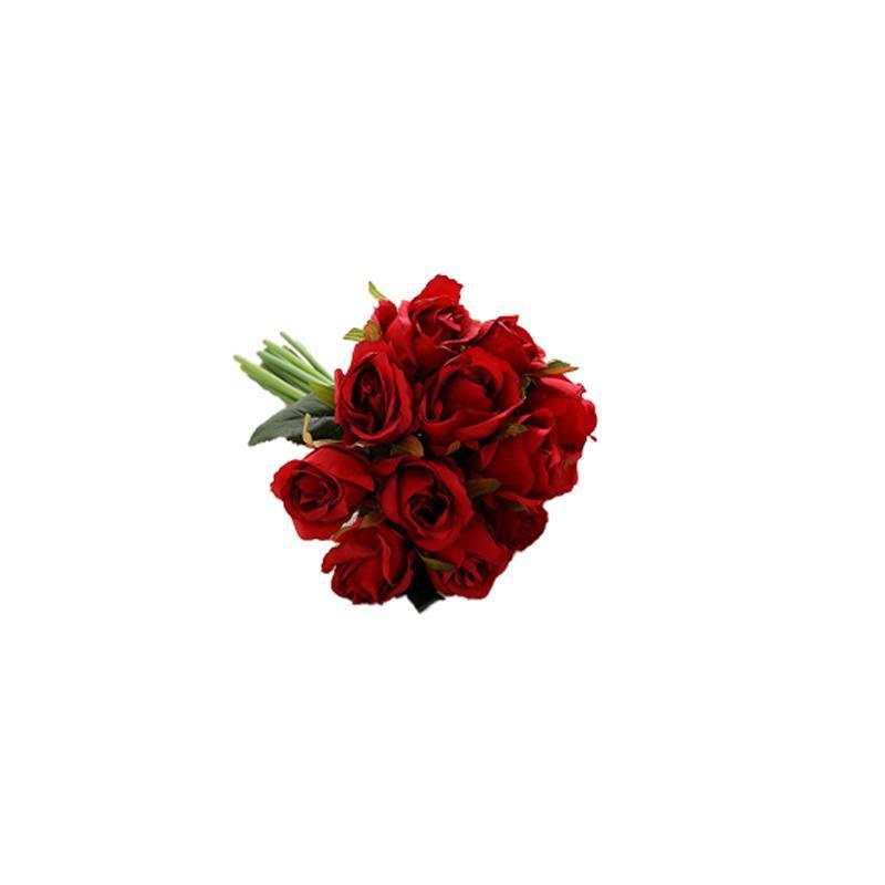 12 Heads Silk Rose Artificial Flowers Fake Bouquet - modena
