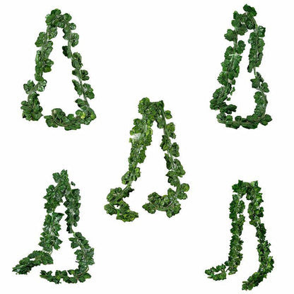 12 X 2M Artificial Ivy Vine Fake Foliage Flower Hanging Leaf Garland Plant Party - Scindapsus Leaves