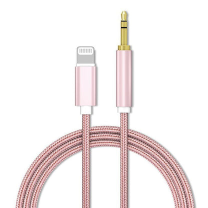 Lightning to 3.5mm Aux Audio Cable Adapter for Car Speaker Headphone Sound System - Pink