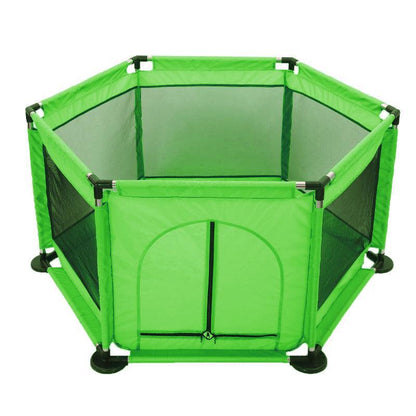 130cm Foldable Indoor Playpen Fence with Gate for Play Area or Rest Zone Setup - Red