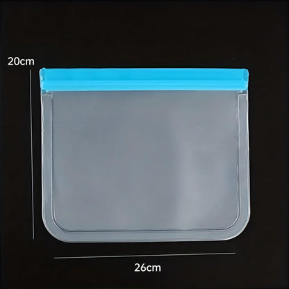 10 Pack Reusable Frosted PEVA Food Storage Bags Resealable Ziplock Freezer Safe - Grey