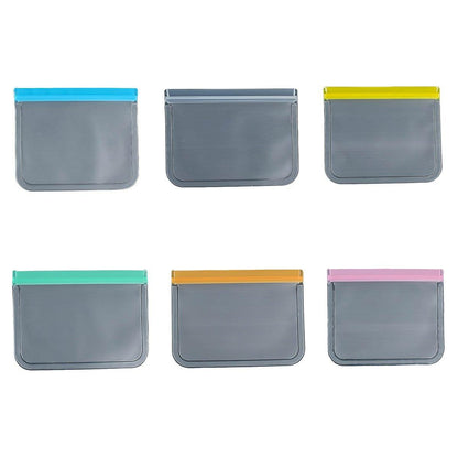 10 Pack Reusable Frosted PEVA Food Storage Bags Resealable Ziplock Freezer Safe - Yellow