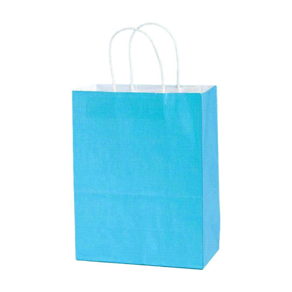 20pcs Small Kraft Paper Gift Bags with Handles for Shopping Party Favour - Light Green