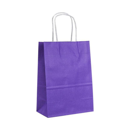20pcs Small Kraft Paper Gift Bags with Handles for Shopping Party Favour - Light Green