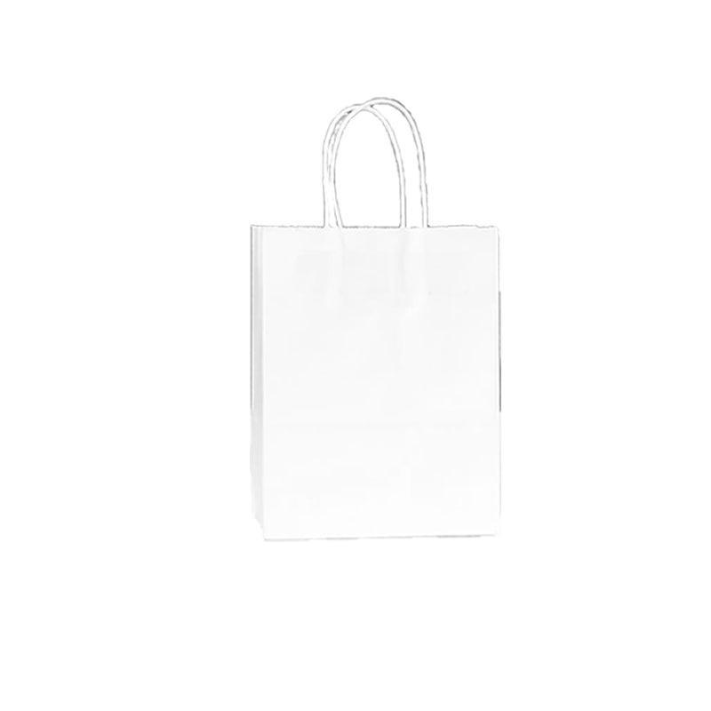 20pcs Small Kraft Paper Gift Bags with Handles for Shopping Party Favour - Dark Pink