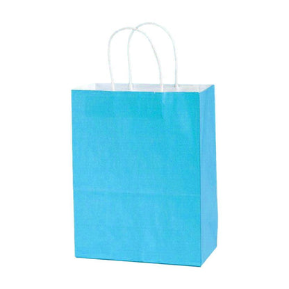 20pcs Small Kraft Paper Gift Bags with Handles for Shopping Party Favour - Dark Pink