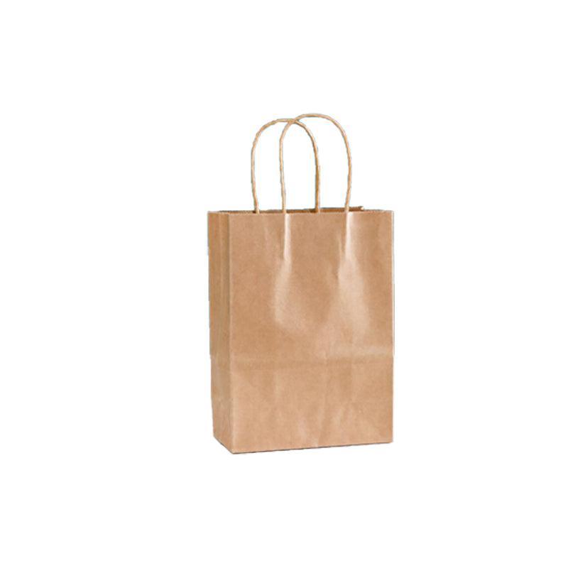 20pcs Small Kraft Paper Gift Bags with Handles for Shopping Party Favour - Yellow