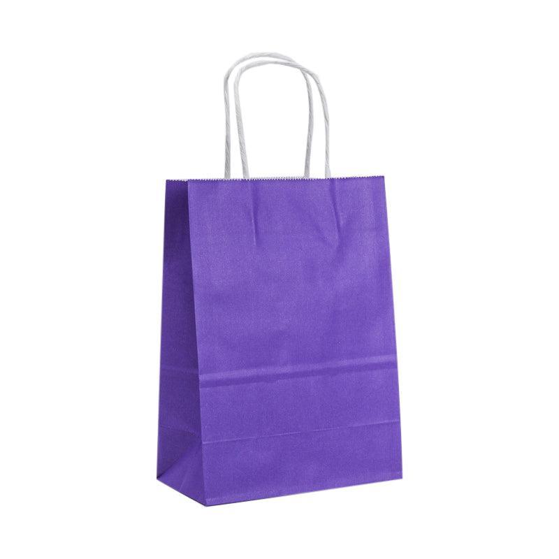20pcs Small Kraft Paper Gift Bags with Handles for Shopping Party Favour - Yellow
