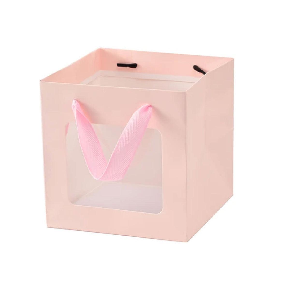 20PCS Open Window for Flower Doll Wedding Gift Transparent Square Packaging Bag - Black 30-30-30cm