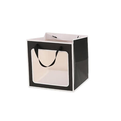 20PCS Open Window for Flower Doll Wedding Gift Transparent Square Packaging Bag - Pink 15-15-15cm