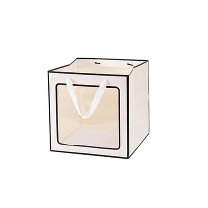 20PCS Open Window for Flower Doll Wedding Gift Transparent Square Packaging Bag - White 15-15-15cm