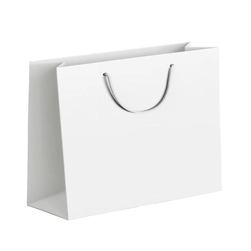 25X Kraft Paper Bags Gift Shopping Bag Carry White Pink Black Bag With Handles - Black-12-15-6