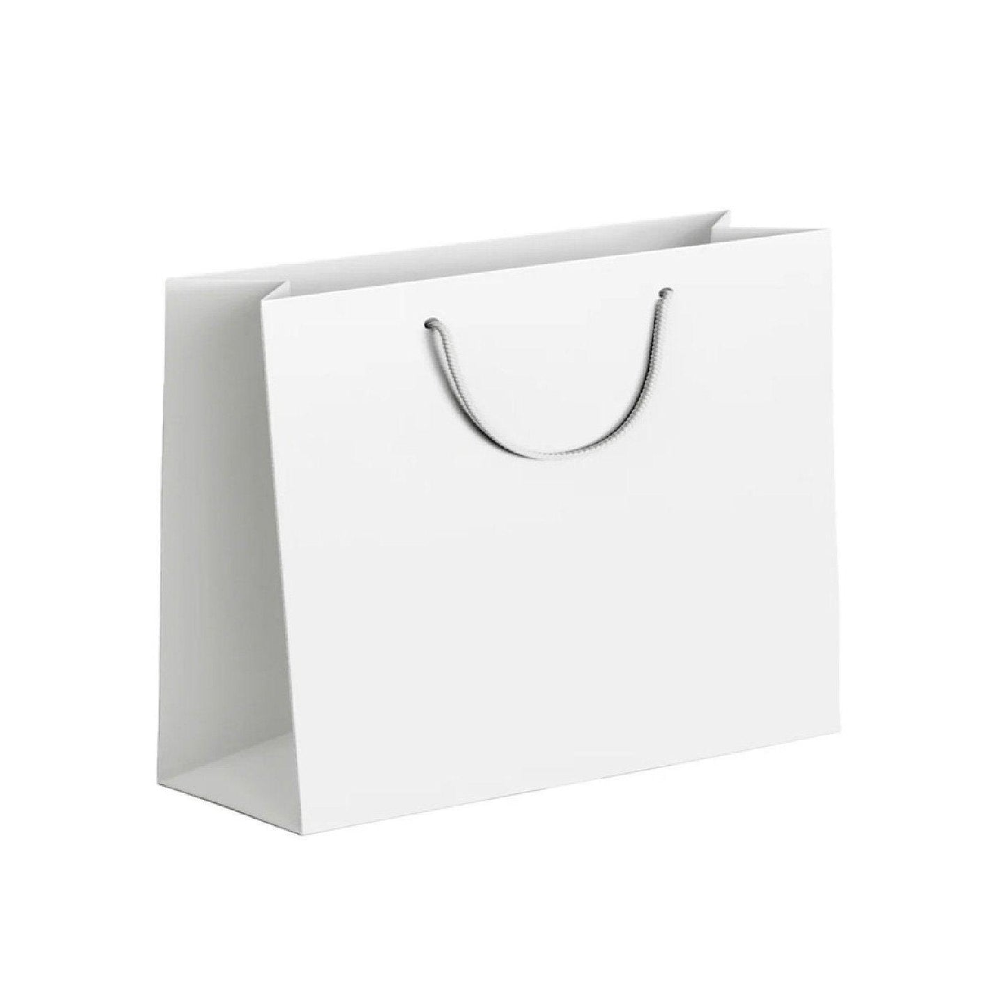 25X Kraft Paper Bags Gift Shopping Bag Carry White Pink Black Bag With Handles - Black-12-15-6