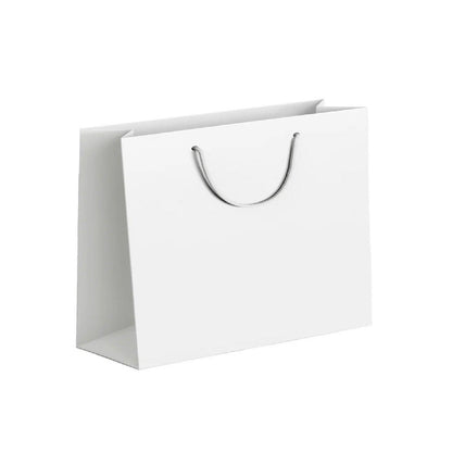 25X Kraft Paper Bags Gift Shopping Bag Carry White Pink Black Bag With Handles - Pink-13-19-6