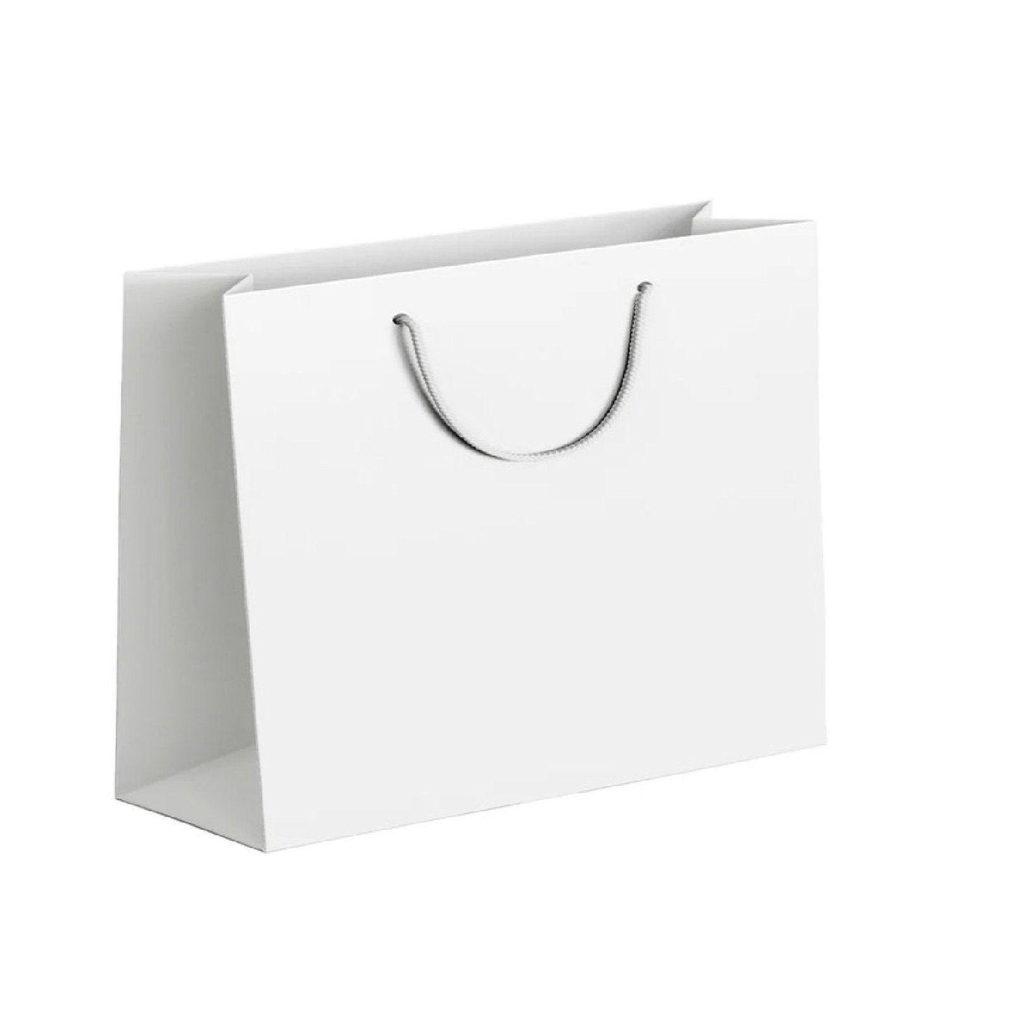 25X Kraft Paper Bags Gift Shopping Bag Carry White Pink Black Bag With Handles - Pink-13-19-6