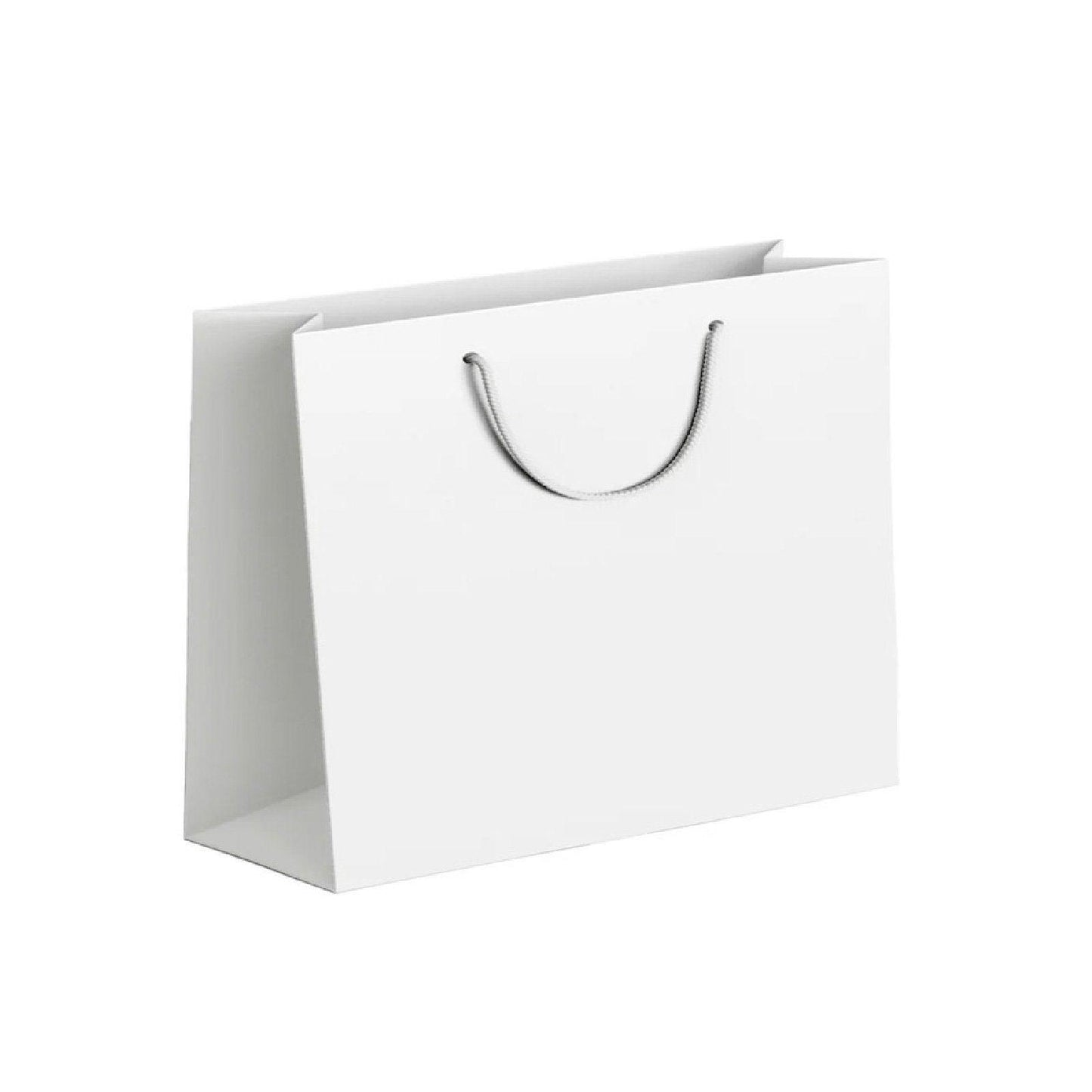 25X Kraft Paper Bags Gift Shopping Bag Carry White Pink Black Bag With Handles - Pink-26-35-13