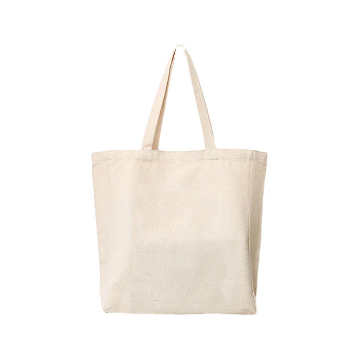 5PCS Canvas Tote Bag Cotton Blank DIY Shopping Shoulder Bags - Black 35*40cm