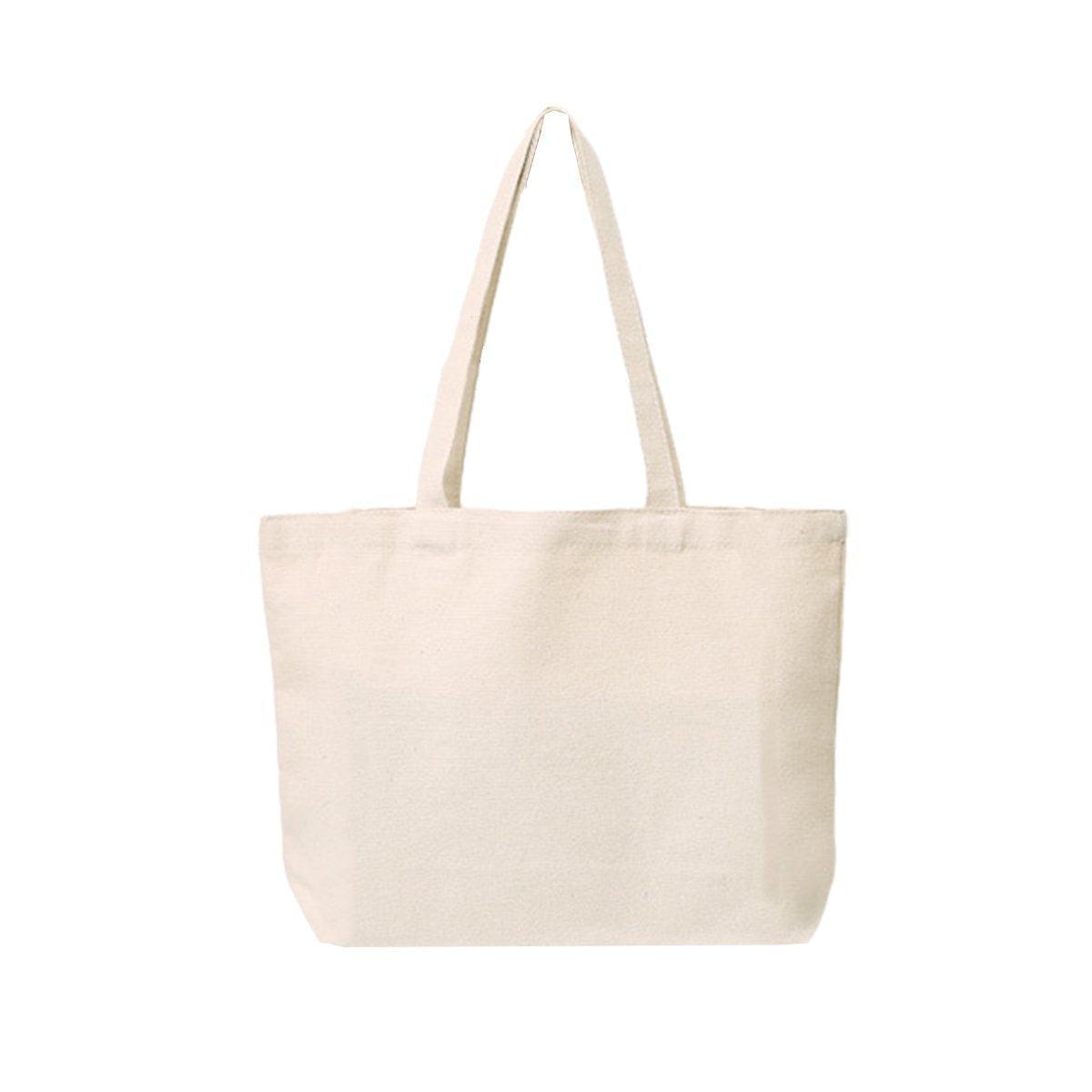 5PCS Canvas Tote Bag Cotton Blank DIY Shopping Shoulder Bags - Black 40*50cm