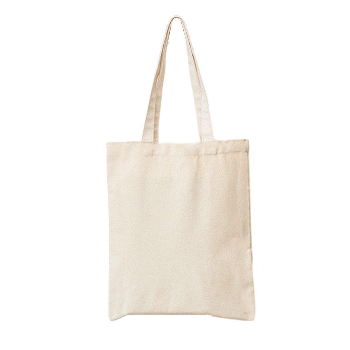 5PCS Canvas Tote Bag Cotton Blank DIY Shopping Shoulder Bags - Natural 25*30cm