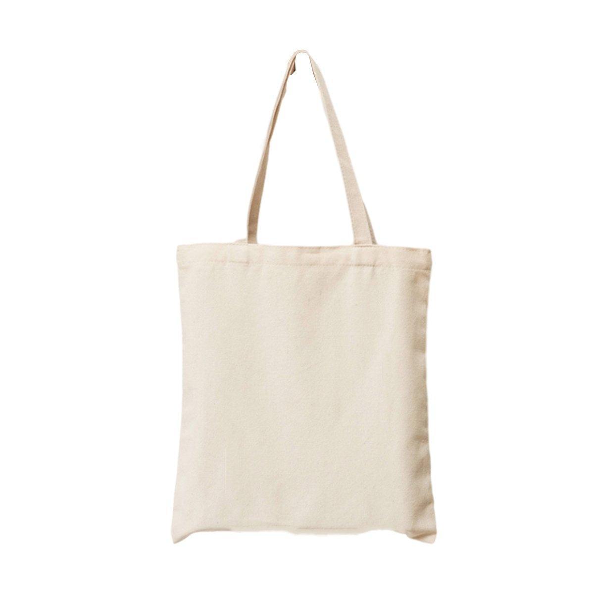 5PCS Canvas Tote Bag Cotton Blank DIY Shopping Shoulder Bags - Natural 30*20*10cm