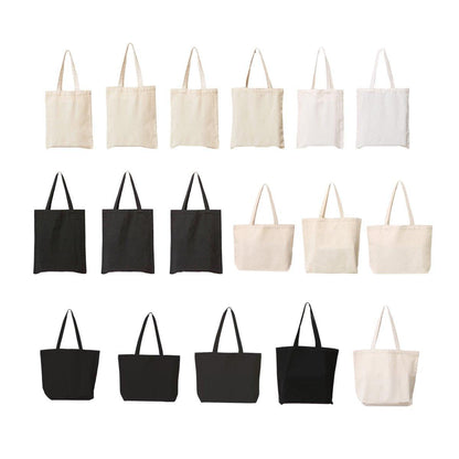 5PCS Canvas Tote Bag Cotton Blank DIY Shopping Shoulder Bags - Natural 45*35*15cm