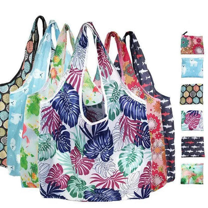 Reusable Foldable Light Waterproof Shopping Bags Carry bag Grocery Big - Green Circle
